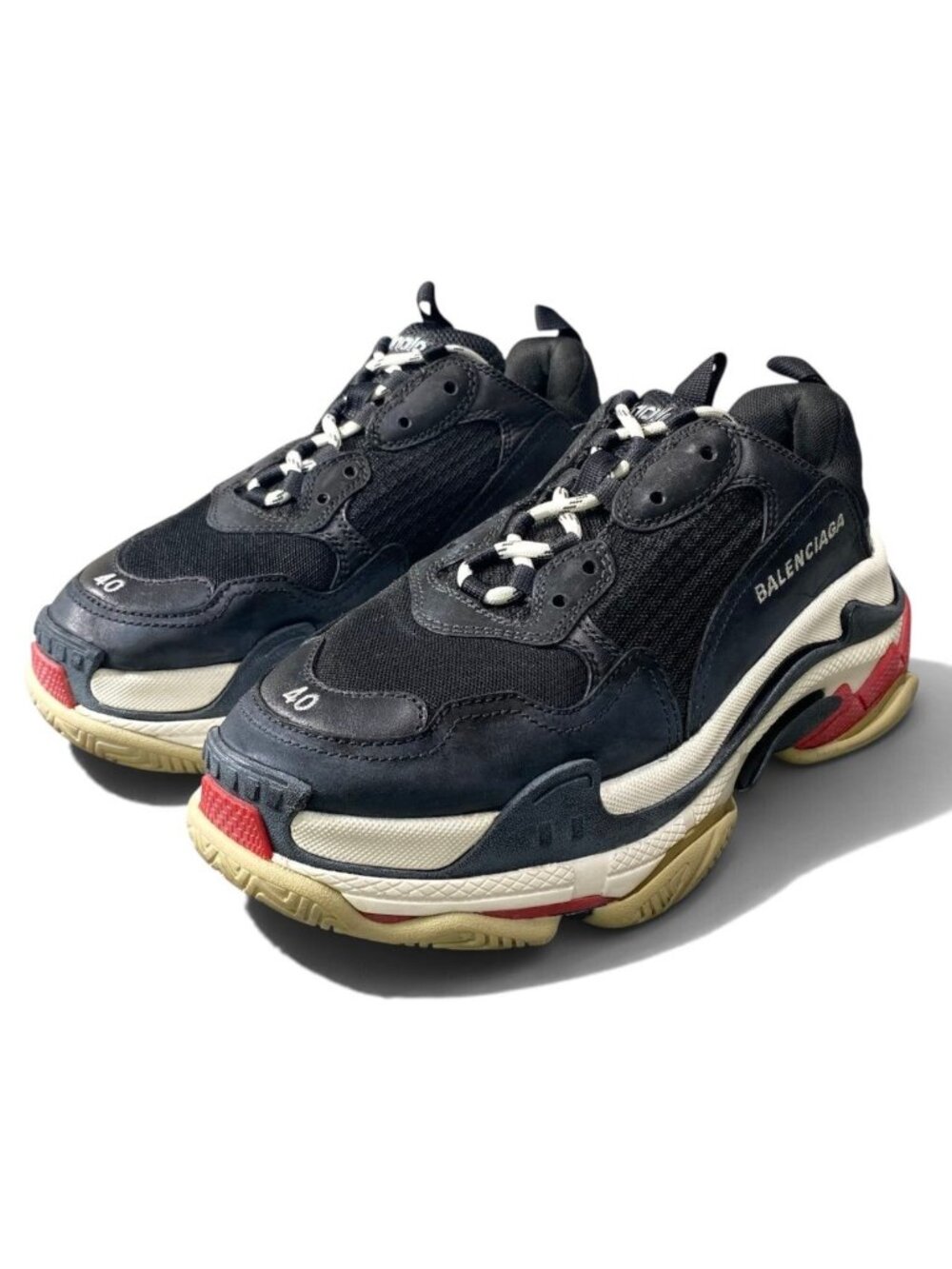 Balenciaga Triple S Sneakers Panel Design Black